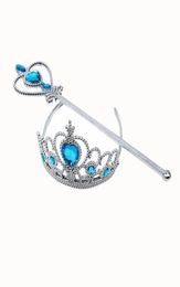 Girls Princess Tiara Crown Headband Fairy Wands Sticks Kids Children Dress Up Props Halloween Birthday Party Favors4566410