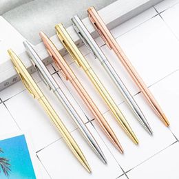 Luxury Quality Metal Ballpoint Pen School Office Supply Stationery Advertising Promotional Gifts Rose Gold Golden Silver 1.0mm