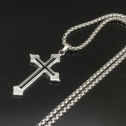 Fashion Mens Jewellery New Cross 14K White Gold Necklace Domineering Korean Couple Pendant Punk Party Jewelry Collare Para Mujer