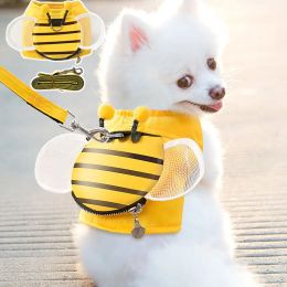 Leashes Cute Pet Supplies Little Bee Dog Leash for Hiromi Vest Type Comfortable Suitable Dog Chain Personalised Dog Collar Dropshipping