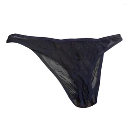 Underpants Sexy Mens See-Through Mesh Panties T-Back Thong Sheer Breathable Underwear Male G-String Ultra Thin Briefs Knickers