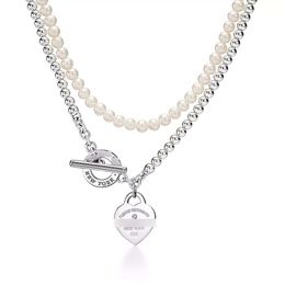 Tiffanyjewelry Tiffanybracelet Halskette Designer Halskette für Frau Luxusschmuck Seiko hochwertige neue Perlen von Liebes Halskette mit Diamant -Pulloverkette Net Ho