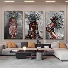 Paintings Abstract African Girl Canvas Posters And Prints Music Symbol Black Woman Art Painting Wall Pcitures For Home Decor298y