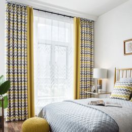 Curtains Curtains in the Living Room Yellow Stripped Customised Bedroom Curtain for Window Drapes Home Decor Sheer Curtain