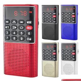 Radio L328 Portable Abs Mini 87.5108Mhz Fm Rechargeable Usb/Microsd Card Handheld Speaker Mp3 Player Receiver Drop Delivery Otjzn