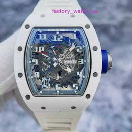Exciting Watch RM Watch Hot Watch Rm030 Ao Limited to 50 Pieces of White Ceramic Gray Blue Color Hollowed Out