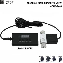 Equipment Aquarium CO2 electric valve digital display timing switch fish tank CO2 bubble counter regulator generator control CO2 motor val