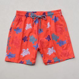 High Quality Summer Styley Beach Surf Swimwear Multicolore Turtles 4 Way Stretch Printed Board Shorts Mesh Surf Trunks240313