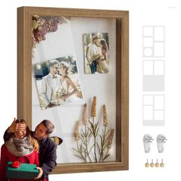 Frames Shadow Box Frame Artwork Po Display Case Kids For Wedding Anniversary Graduation