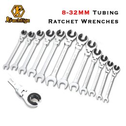 Files Krachtige 832MM Tubing Ratchet Wrench with Open Flexible Head 72 Teeth For Car Repair Oil Wrenches Hand Tools