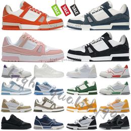 Designer Running Shoes lvse Shoes Casual Leather lace-up Suede Black & White Pink Blue Yellow Green Orange stylish platform shoes for men and women sports casual shoes