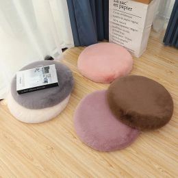 Cushion Rabbit Fur round Cushion Thick Removable and Washable Dressing Stool round Pad Tatami Mat Window Cushion Household Fur Chair