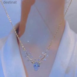 Pendant Necklaces Fashion Jewelry One Deer Has You Little Elk Necklace For Women High-end Temperament Wild Collarbone Chain Pendant Birthday GiftsL242313