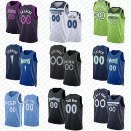 Custom Men Women Youth''Minnesota''Timberwolves''Basketball Jerseys Rudy 27 Gobert 7 Wendell Moore Jr. Timberwolve Karl Anthony 32 Towns Anthony 1 Edwards D 'Angelo