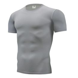 Fashion Pure Colour T-Shirt Men Short Sleeve Compression Tight Tshirts Shirt S- 3XL Summer Clothes Free Transportation 240312