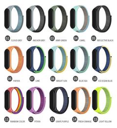 30 colors Nylon strap Universal For Xiaomi MI Band 5 4 3 Strap Replacement Bracelet Nylon Wristband6339283