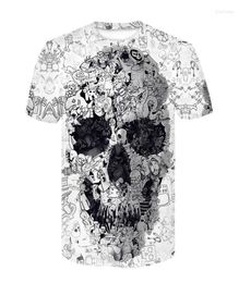 Men039s TShirts Skull T Shirt Men Skeleton Tshirt Punk Rock Tshirt Gun Shirts 3d Print Vintage Gothic Mens Clothing Summer To5202874