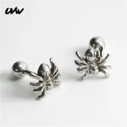 Stud Earrings UVW330 2pc Trendy Unisex Stainless Steel Animal Spider Ear Helix Plug Piercing Body Jewellery Pendientes Brincos