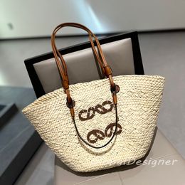 Summer festival bag weave large capacity Straw raffia embroidery handbag tote bags For beach vocation holiday shopping bag