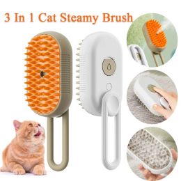 Combs Steamy Cat Brush 3 in 1 Electric Antisplashing Cat Brush with Steam Spray for Massage Pet Grooming Comb Hair Removal Combs New