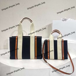 Women's luxury handbag Ch bag classic Crow Casual Letter Canvas Bag Large Capacity Panel Contrast Stripe Handheld One Shoulder Crossbody Shopping bag Womens Tote