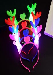 LED antlers Light Up Headband Flashing Hair Sticks Halloween Christmas Party Cosplay prop Lightemitting Xmas deer Hair accessorie6973374