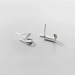 Stud Earrings MloveAcc 925 Sterling Silver Tiny Double Layer Simple Lines For Women Casual S925