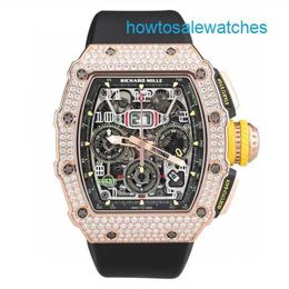 Nice Wrist Watches Unisex Wristwatch RM Watch RM11-03 Original Diamond Set Chain Chronograph 18K Rose Gold Diamond Set