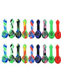 Sample Silicone Water Pipe Bong 433 Inch Hand Smoking Pipes With Cap Bowl Herb Cigarette Holder4720549