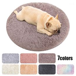Kennels & Pens Fluffy Fleece Dogs Cat Bed Round Pet Donut Deep Sleeping Cushion For Small Large Dog Soft Winter Warm Plush Pad Sup2626