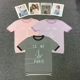 Women's T-shirt Designer T-shirt Fashionable Women's New Letter Printing Pin Waist Shortcut Short Sleeve Top Women's Top