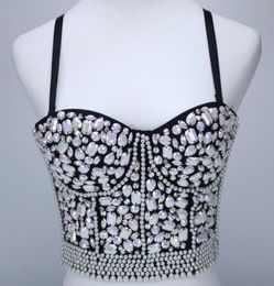 2020 Sexy Colorful Beaded Crystal Diamonds Bralette Bras For Women Lolita Push Up Bra Bustier Crop Vest Top w8375566756