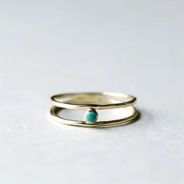 Cluster Rings Minimalist Dainty Gold Colour Open Ring Women Bohemian Natural Stone Finger For Female Jewellery Gift Her
