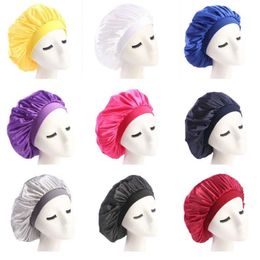 New Muslim Ms Simulation Silk Solid Color Turban Hat Headwear Bonnet Sleeping Cap Chemotherapy Cap Head Wrap Covers Hair Accessori341P