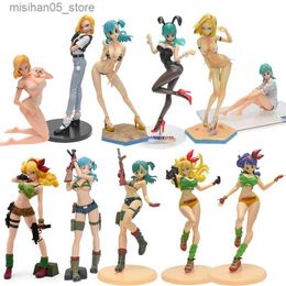 Action Toy Figures Z animated action character girl Bulma launches Chichi Android 18 Azure Stone swimsuit model PVC series toy gifts Q240313