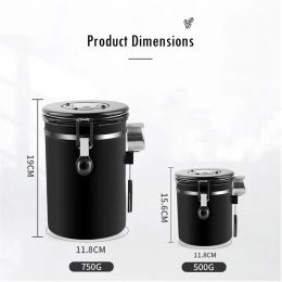 Tools Stainless Steel Airtight Coffee Container Storage Canister Set Coffee jar Canister With Scoop For Coffee Beans Tea 1.5L 1.8L