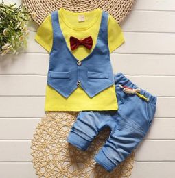 fashion baby boys summer gentleman clothing sets bow 2pcs boys summer clothes set kids sport suit set tracksuit set6719581