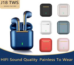 J18 Tws Wireless Headphones Bluetooth 50 True Stereo Sport Game Headset In Ear With Microphone Touch Operate2139715