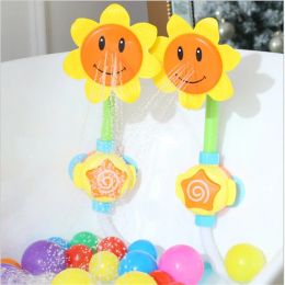 Sets Baby Funny Water Game Shower Bath Toy Bathing Tub Sunflower Shower Faucet Spray Water Spout Play Swimming Bath Toys For Kids