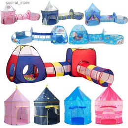 Toy Tents Portable 3 In1 Baby Tent Kid Crling Tunnel Play Tent House Ball Pit Pool Tent for Children Toy Ball Pool Ocean Ball Holder Set L240313