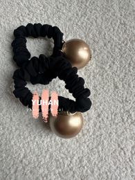 fashion acrylic Silk hair ties C decoration big pearl elastic hair rope accessories stamped pearl hair Jewellery