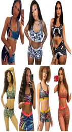 Women Tracksuits Two Pieces Set Deisgner Swimsuit Bikini Suits Vest Tank Top Bra Shorts Swimming Suit Shark Swimwear Brand Beachwear8258944