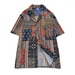 Men's Casual Shirts Clothing Ethinc Printed Summer T-shirt Half Sleeve Loose Hawaiian Daily Beach Wear Vacation Men