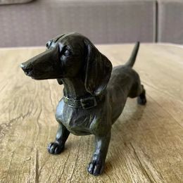 Long Strip Decoration Desktop Decoration Courtyard Standing Long Dog Home Decoration Dachshund Black Dog Garden Decorations 240312