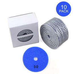 Boormachine 10pcs Diamond Polishing Pads Kit 4 Inch 100mm Wet/dry for Granite Stone Concrete Marble Polishing Use Grinding Discs Set