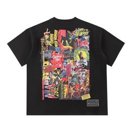 WE11DONE Pure Cotton Short sleeve T-shirt with printed horror movie collage Men's