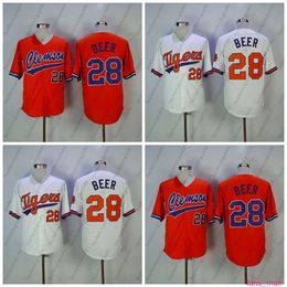 Clemson baseball Jersey #28 Seth Beer Home Away White Purple Orange Seth Beer Stitched Baseball Jersey man