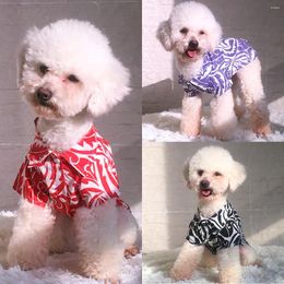 Dog Apparel Pet Clothing Summer Thin Shirt Lapel Cotton Print Small Simple Pure Colour