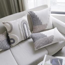 Cushion Boho Loop Pillowcase Grey Beige Pillowslip Home Decoration Tufted for Sofa Bed Chair Car Cushion Cover Nordic 45x45/30x50cm