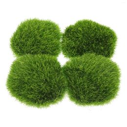 Decorative Flowers 4pcs Fake Moss Ornaments Artificial Stones Faux Micro-landscape